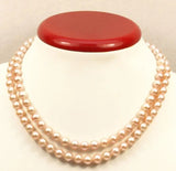 Natural Freshwater Pearl Necklace 8-9mm AA 2 Rows