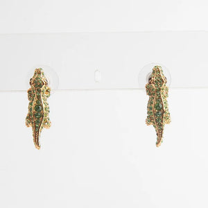 Crocodile Dangle Earrings and Pendant Necklace Set