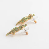 Crocodile Dangle Earrings and Pendant Necklace Set