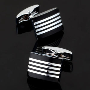 Men's Wedding Shirt Button Set - Silver Cufflinks Designer