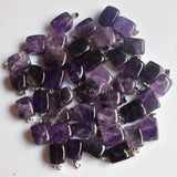 50pcs/lot Natural Stone Amethyst Irregular Charm Pendants