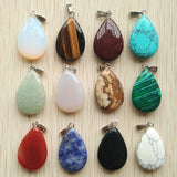 Natural Stone Water Drop Pendants Charms for Necklaces 12pcs/lot