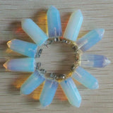 20pcs Natural Opal Stone Hexagonal Pillar Pendants Charms