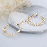 Yellow Plated Freshwater Pearl Earrings for Lady