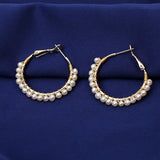 Yellow Plated Freshwater Pearl Earrings for Lady