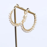 Yellow Plated Freshwater Pearl Earrings for Lady
