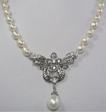 Elegant Pearl Necklace with 18KGP Pendant
