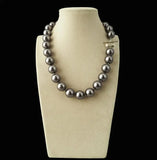 AAA+ 12mm Dark Gray South Sea Shell Pearl Necklace