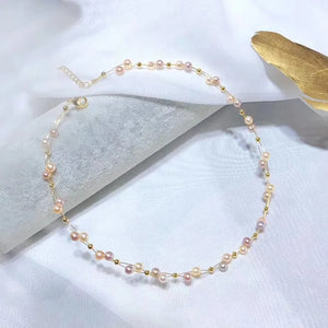 Double Row Pearl Choker Necklace for Wedding