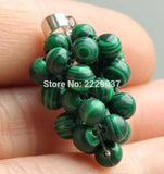 Raw Purple Malachite Crystal Grape Pendant