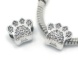 50pcs 11mm Antique Silver Bear's Paw Beads for Bracelet Necklace DIY