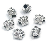 50pcs 11mm Antique Silver Bear's Paw Beads for Bracelet Necklace DIY