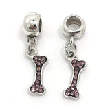 50pcs Bone Rhinestone Pendant Beads for European Bracelet DIY