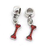 50pcs Bone Rhinestone Pendant Beads for European Bracelet DIY