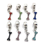 50pcs Bone Rhinestone Pendant Beads for European Bracelet DIY