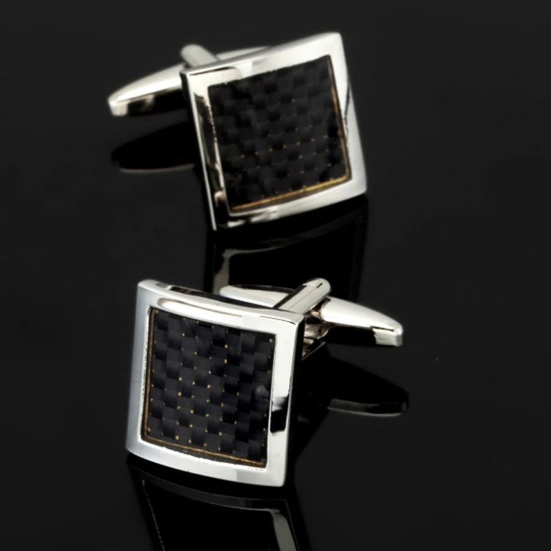Eco-Friendly Carbon Fiber Cufflinks for Men's Shirt