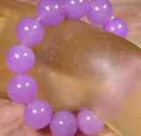 Chinese Lavender Jade Bead Bangle Bracelet 16mm