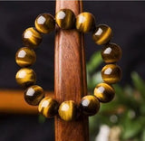 Natural 10mm Tiger's Eye Beads Bracelet Bangle 7.5''
