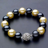 Rare 10mm Yellow Shell Pearl Bracelet 7.5'' AAA+