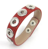 5 Metal Button Charm Leather Bracelet DIY Jewelry