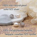 Romantic Rose Sterling Silver Flower Wedding Jewelry with Natural Pearl