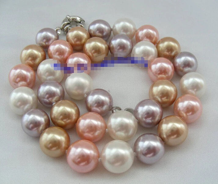 12mm Multicolor South Sea Shell Pearl Necklace