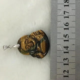 Natural Tiger Eye Stone Buddha Pendant Lucky Charm