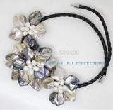 Mother of Pearl Shell Weave Flower Pendant Necklace Jewelry