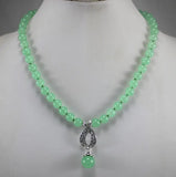 Elegant 8mm Jade Necklace with 12mm Pendant Jewelry
