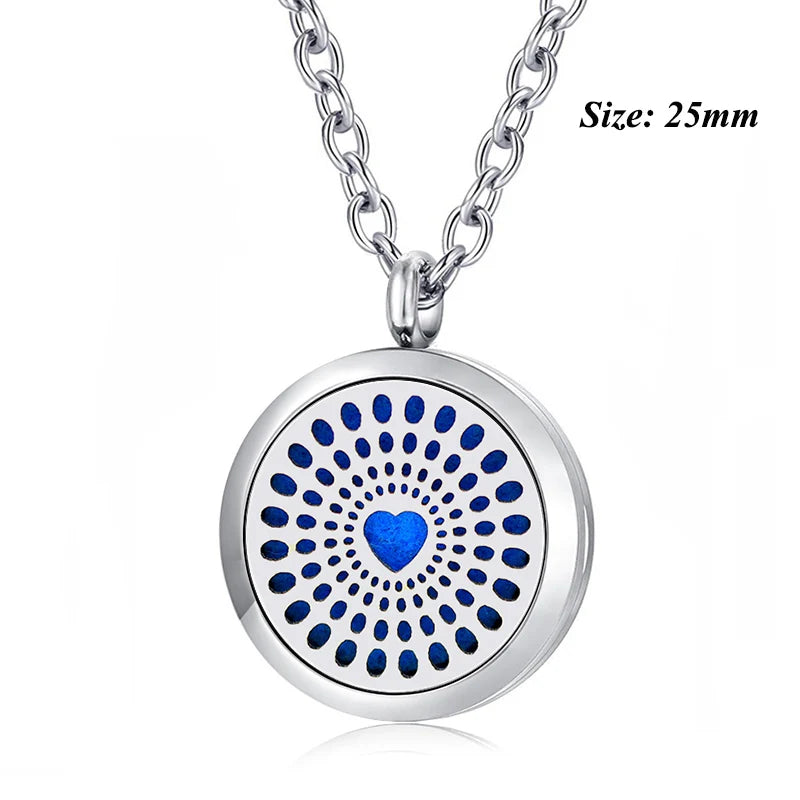 Heart Locket Necklace with Chain and Pads