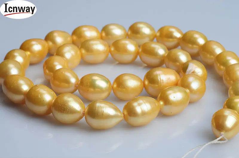 10-11mm AA Yellow Rice Pearl 15in DIY Set
