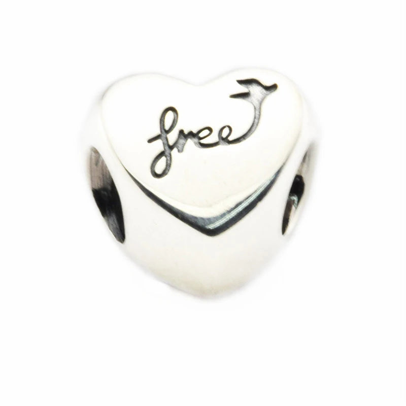 Love Heart Beads for Charm Bracelets Sterling Silver 925 DIY Jewelry