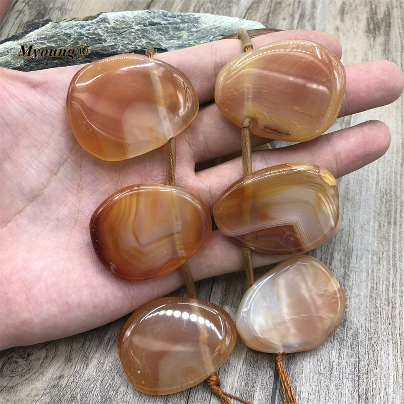 Natural Lace Agates Stone Slice Pendant Beads for Jewelry Making