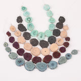 Sunflower Druzy Geode Agate Stone Beads Slice Slab Solar Druzy Pendant DIY