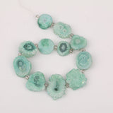 Sunflower Druzy Geode Agate Stone Beads Slice Slab Solar Druzy Pendant DIY