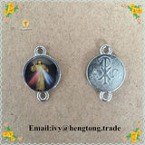 100pcs Religious Rosary Part Centerpiece Bracelet Accessories with Epoxy Icons