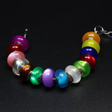 100pcs Cat Eye Resin Beads Silver Core European Charm Bracelet DIY Mix