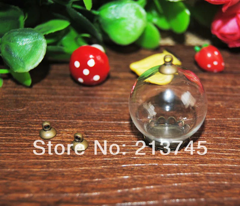 Glass Globe Bottle Pendant Set with Chain - DIY Jewelry