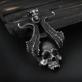 Evil Skull Pendant Necklace Men's Biker Rock Punk Jewelry