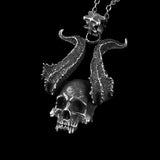 Evil Skull Pendant Necklace Men's Biker Rock Punk Jewelry