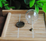 Glass Bubble Globe & Crown Necklace Set DIY