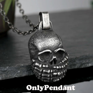 Retro Hip-hop Punk Stainless Steel Skull Pendant Necklace