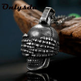 Retro Hip-hop Punk Stainless Steel Skull Pendant Necklace