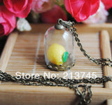 Glass Bubble Pendant Set with Bronze Lace Base - DIY Necklace