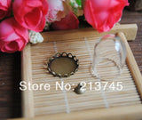 Glass Bubble Pendant Set with Bronze Lace Base - DIY Necklace