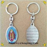 Religious Catholic Rosary Keychain with Baby Guadalupe Image