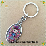 Religious Catholic Rosary Keychain with Baby Guadalupe Image