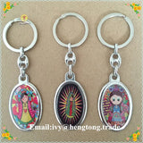 Religious Catholic Rosary Keychain with Baby Guadalupe Image
