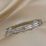 Hollow Zircon Stainless Steel Bangle Bracelet for Women - Gift