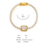 Stainless Steel Zircon Bracelet Bling Rhinestone Bangle